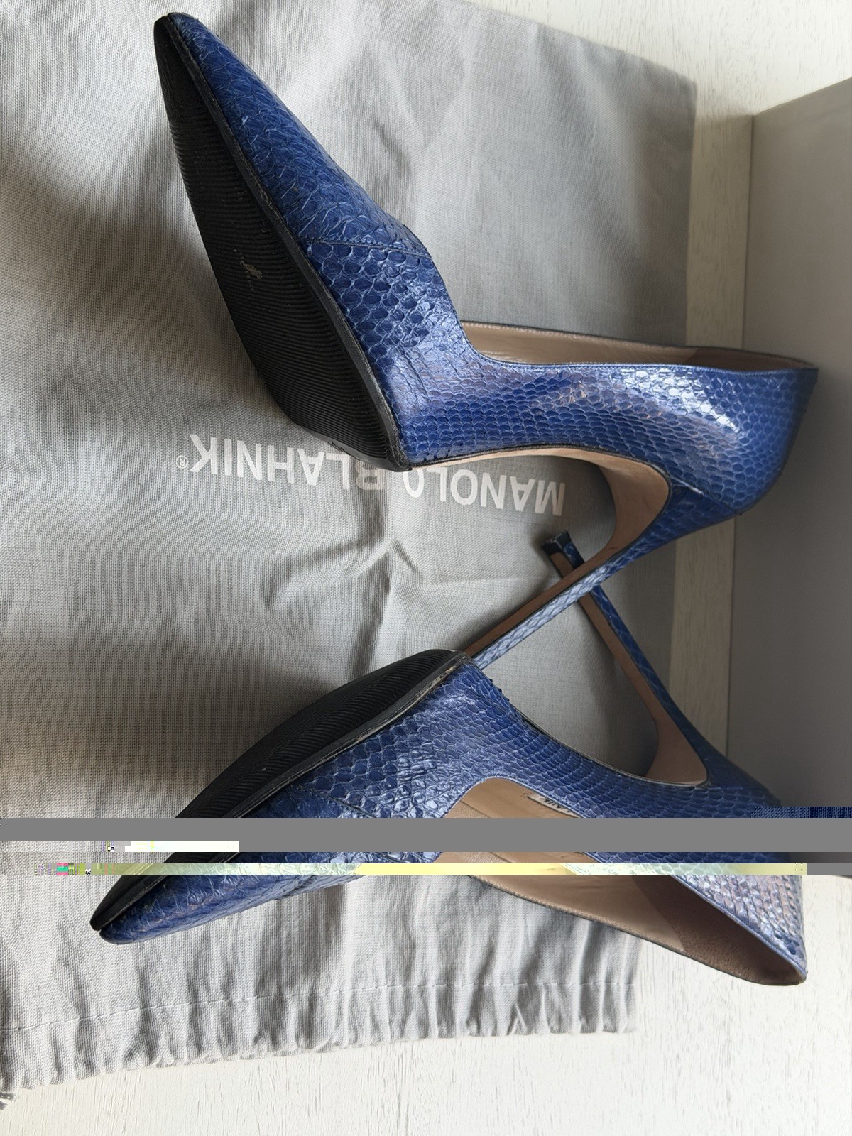 Manila Blank Blue Lizard 115mm Pumps Women’s Size 40.5