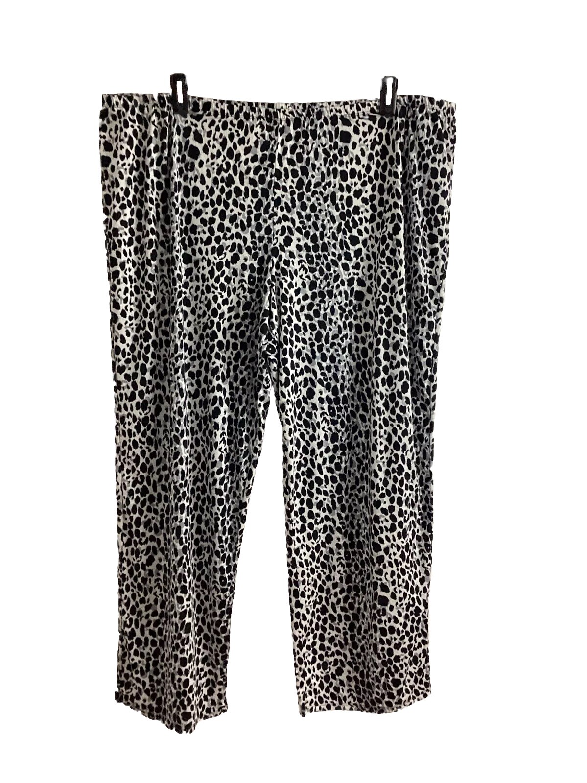 3X GEORGE Plus Pajama LONG Pant Cozy Super Soft Knit ANIMAL Print B&W New