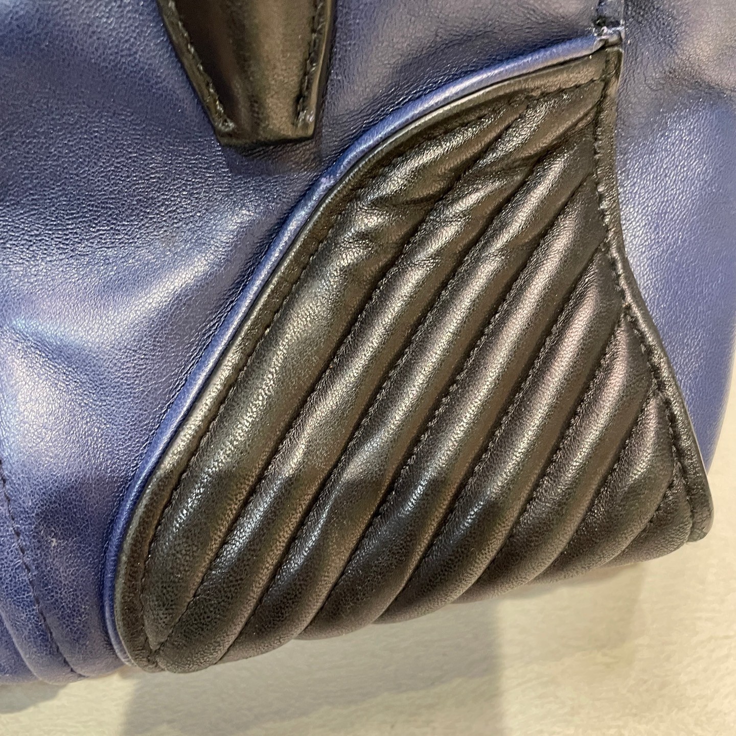 Miu Miu Quilted Leather Navy Large Top Handle Crossbody Bag