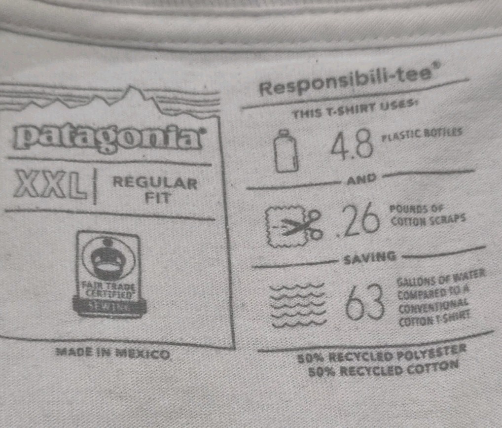 MENS PATAGONIA RESPONSIBILI-TEE SIZE XXL