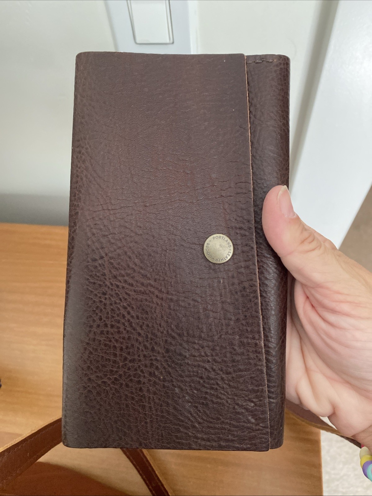 portland leather goods crossbody Medium tote- Cognac