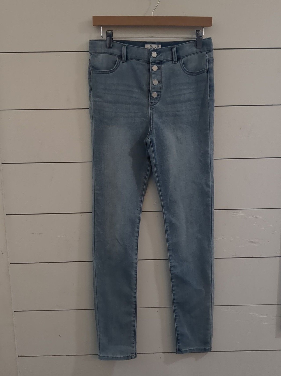 Jordache super skinny snap button fly light wash jeans denim size 18