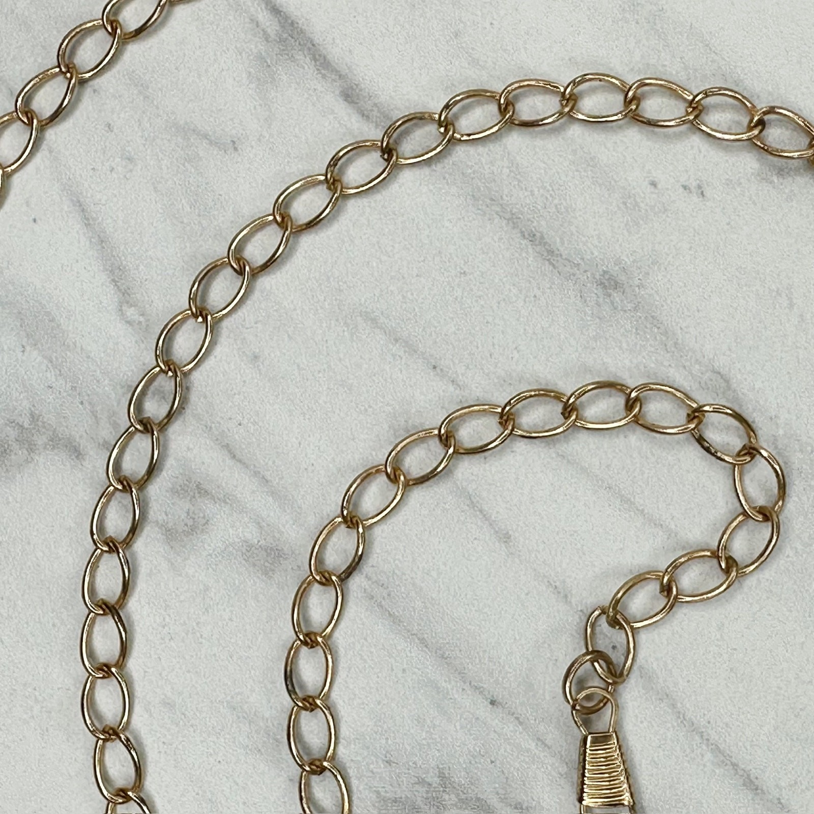 Gold Tone Oval Link Chain Bag Strap Replacement Crossbody Shoulder Handbag 46″