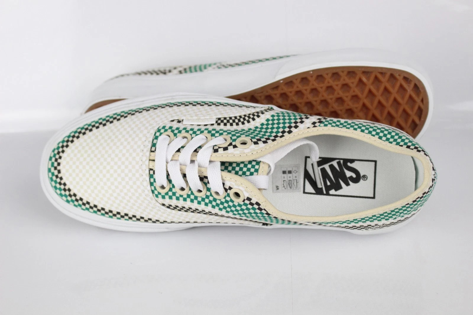 Vans Authentic Lace Up Micro Checkered Women’s Sizes Beige Green Black