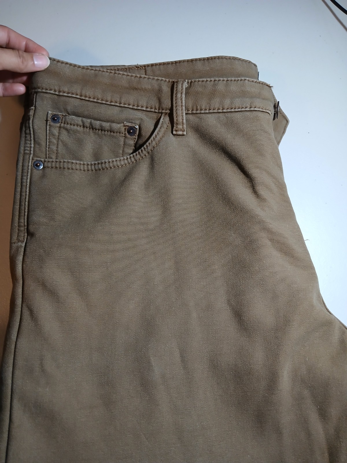 Weatherproof Vintage Men’s Regular Fit Brown Stretch Canvas Pants 40W Straight