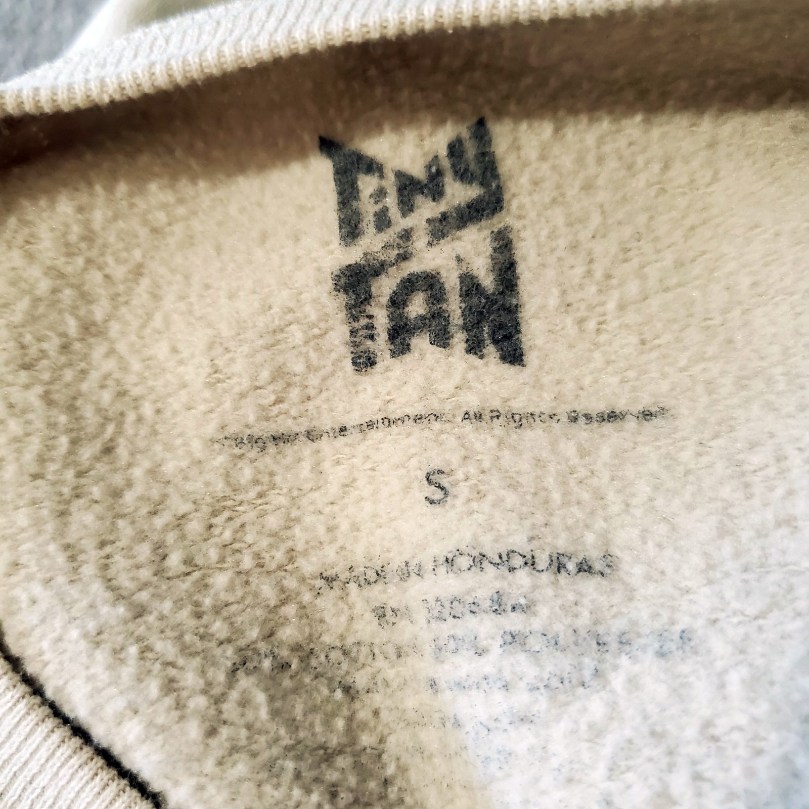 TinyTan Sweatshirt Unisex Size Small Beige Inspired By BTS Hot Topic Exclusive