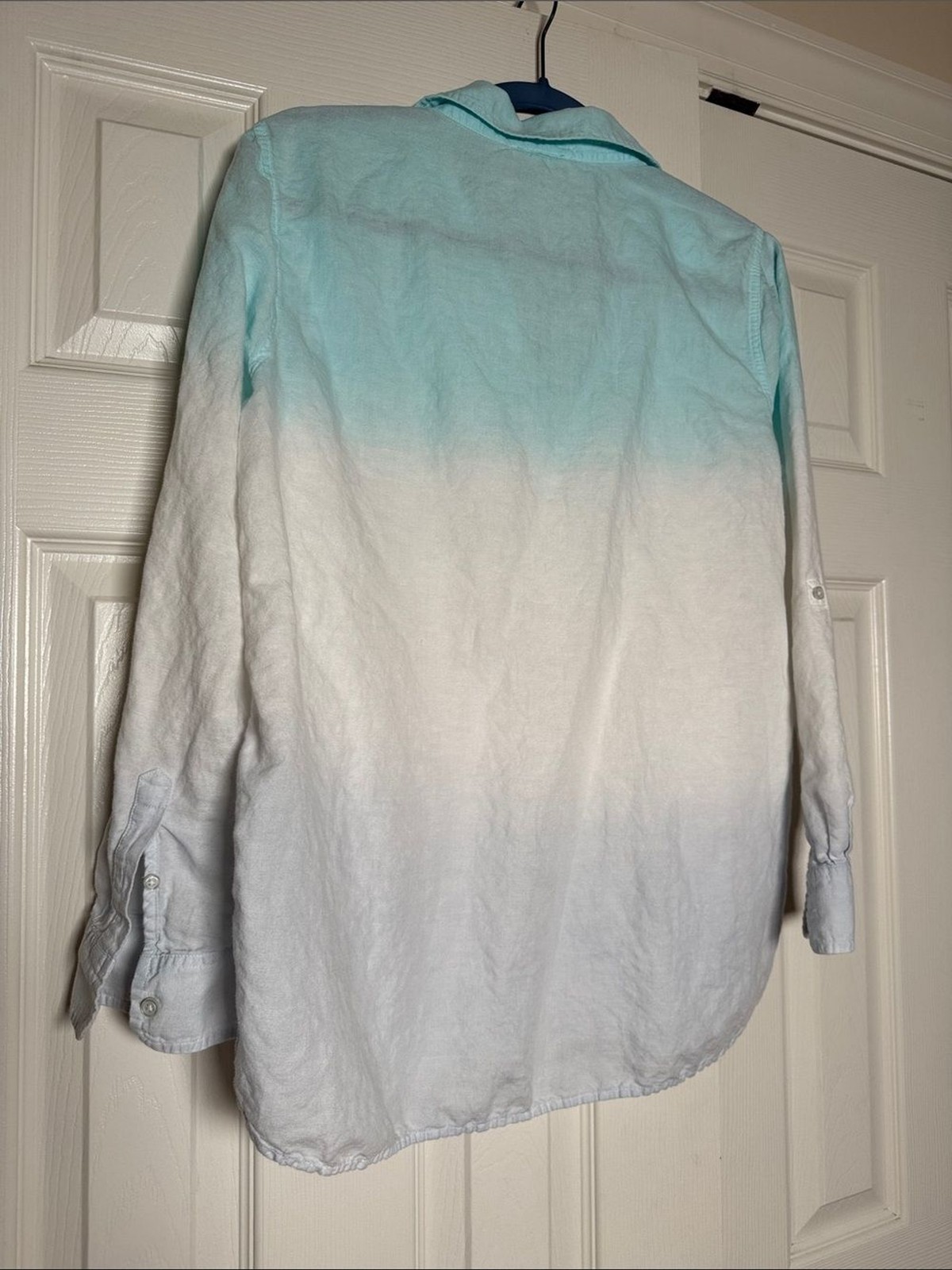 Talbots ombré pullover tunic blouse linen blend dip dye size large