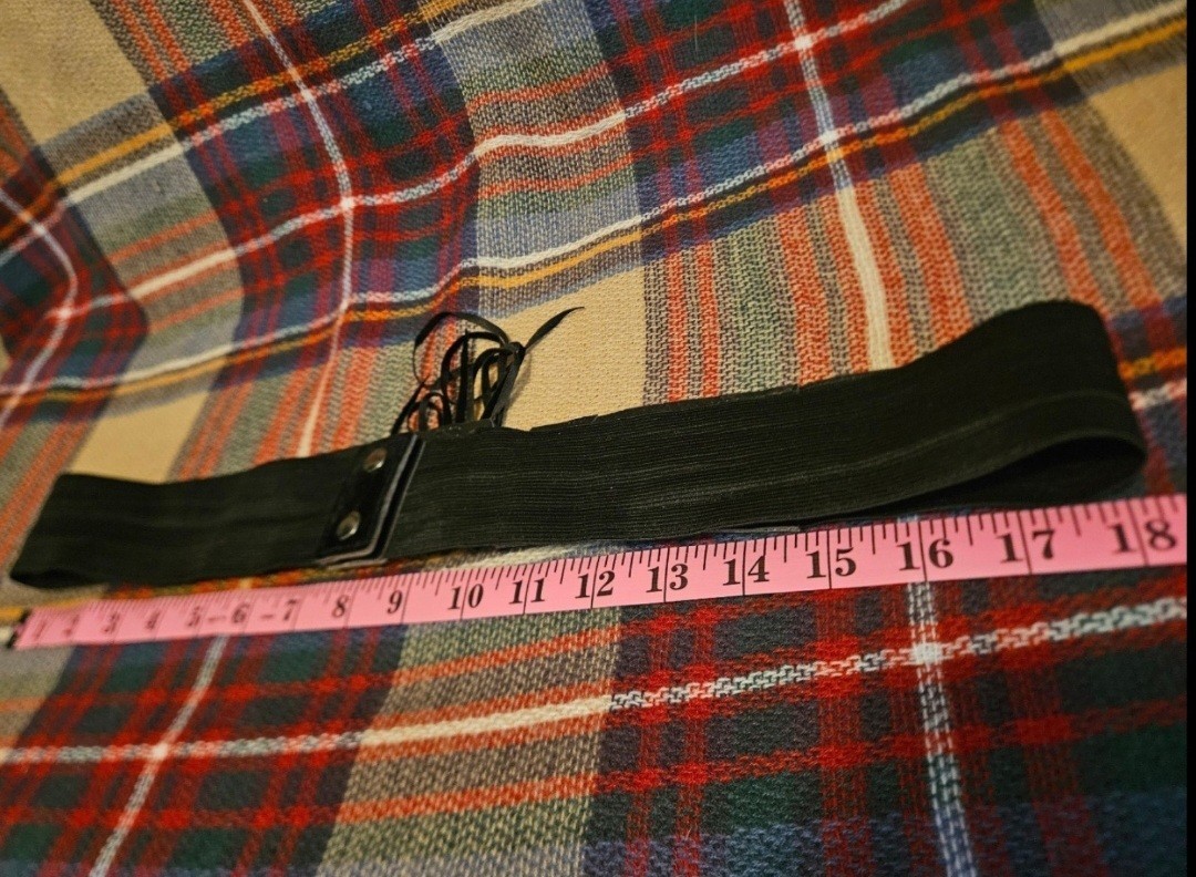 Black Velour Lace-Up Snap Closure Belt, Size XXL