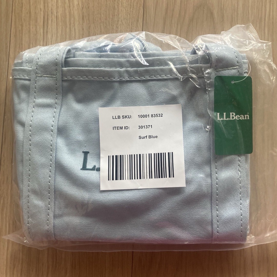 L.L.Bean Grocery Tote Surf Blue Discontinued Cotton 37x45x17cm Used