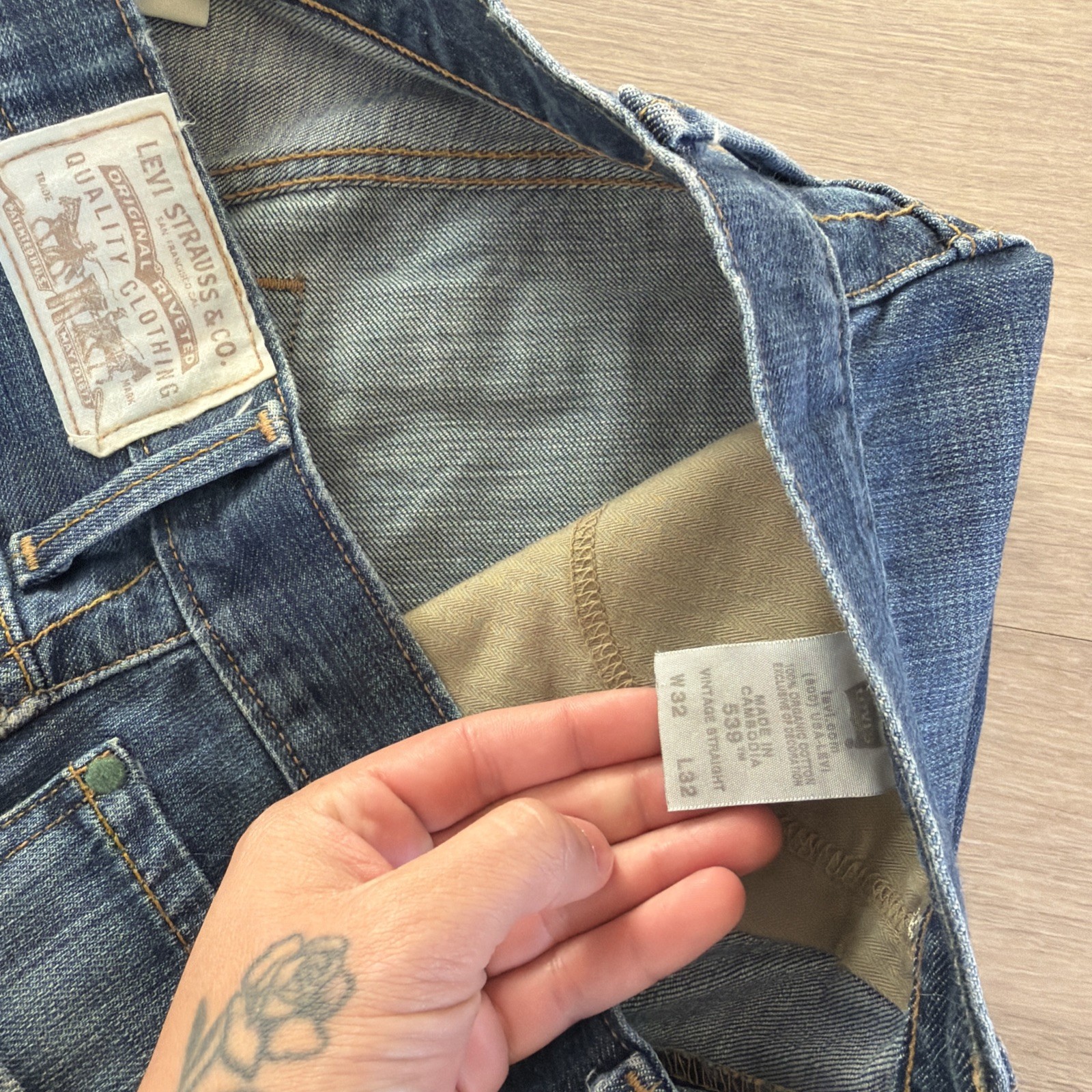 Levi 539 Vintage Straight Jeans Mens 32×32 Blue Medium Wash Denim