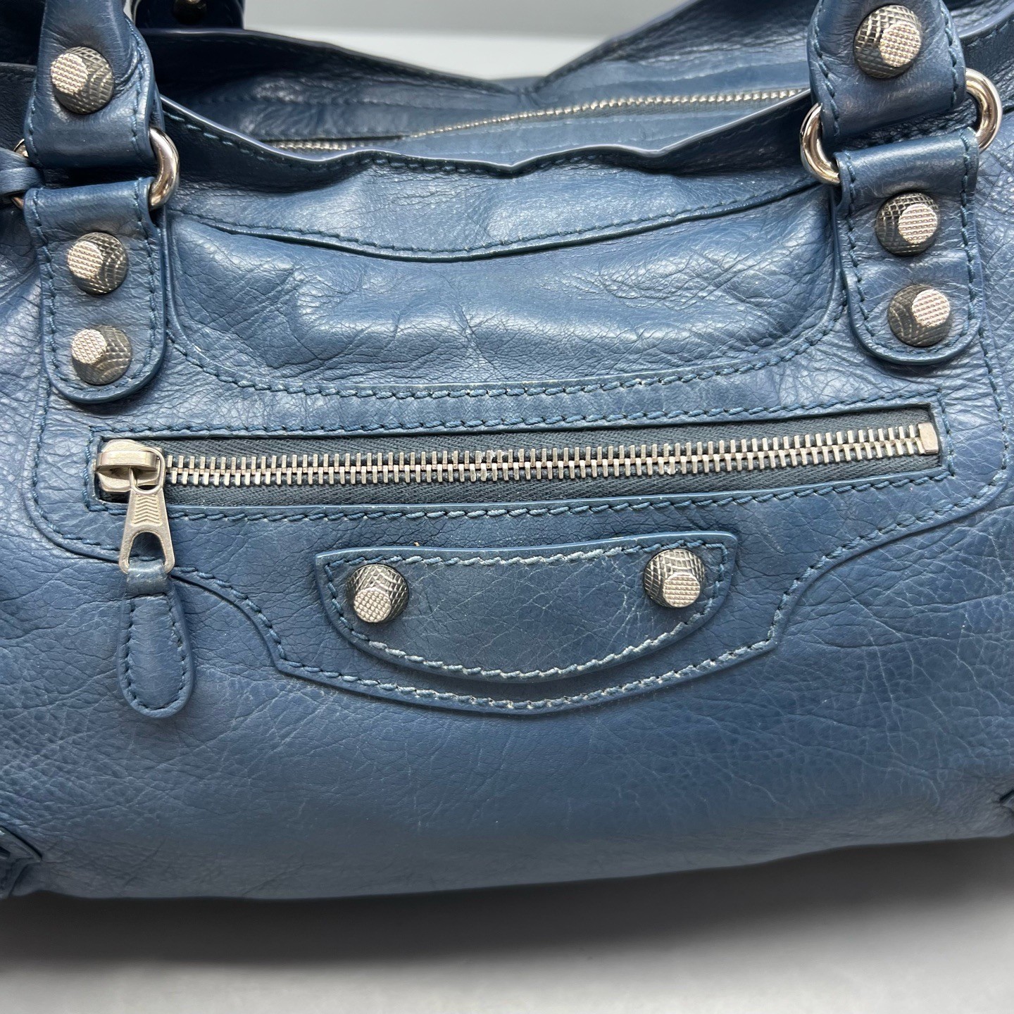 Balenciaga Pre-Owned Authentic Luxury Handbag Blue 38*24*14cm