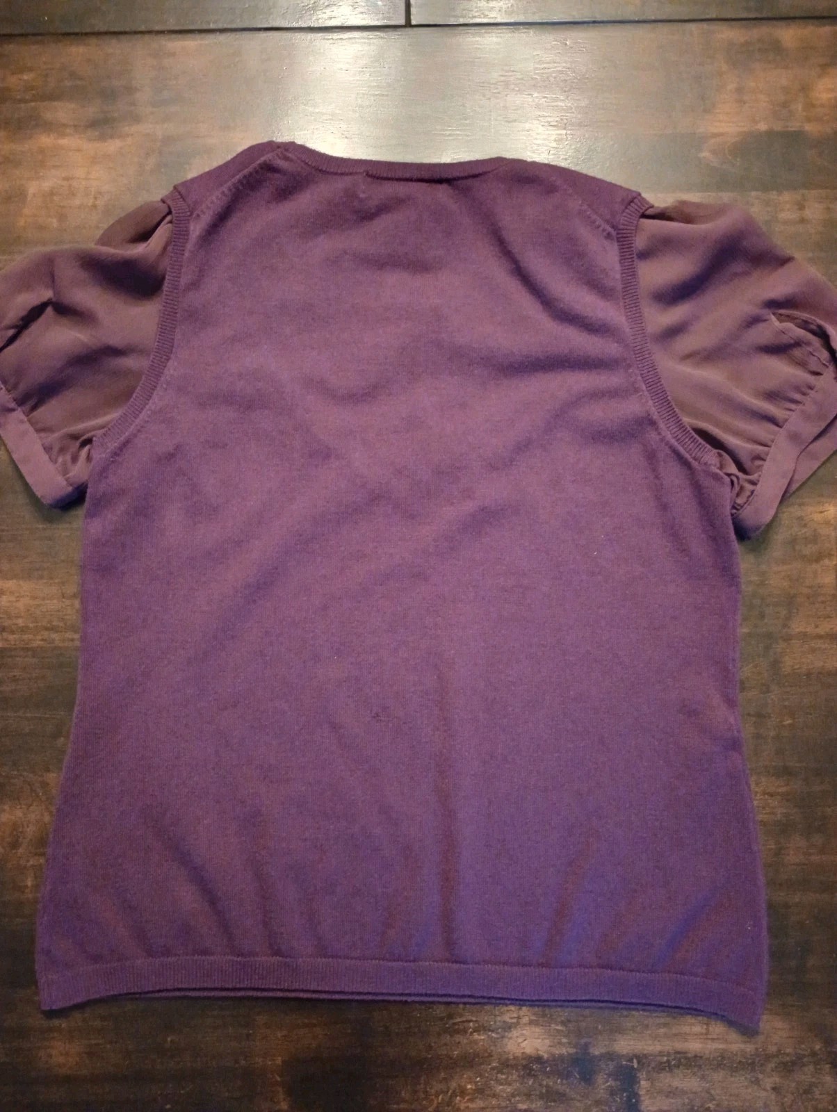 GEORGE Purple Lightweight Knit Scoop Neck Cap Sleeve Solid Top Women’s L
