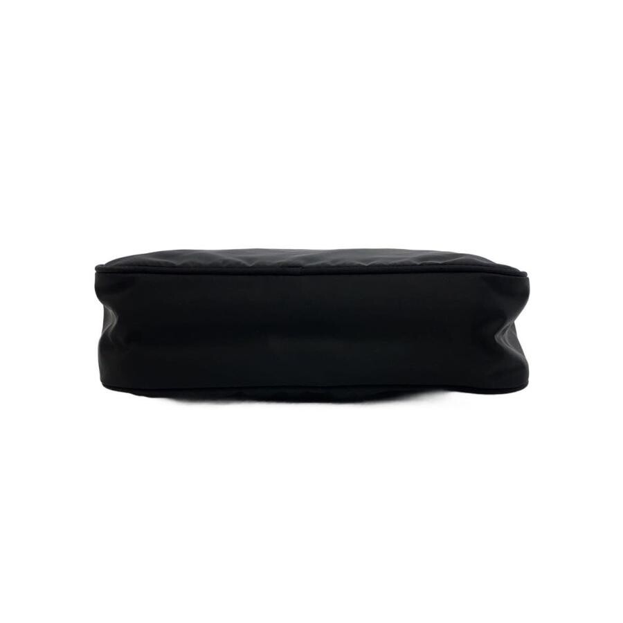PRADA Nylon Black Shoulder Bag Women Zip Woven Strap
