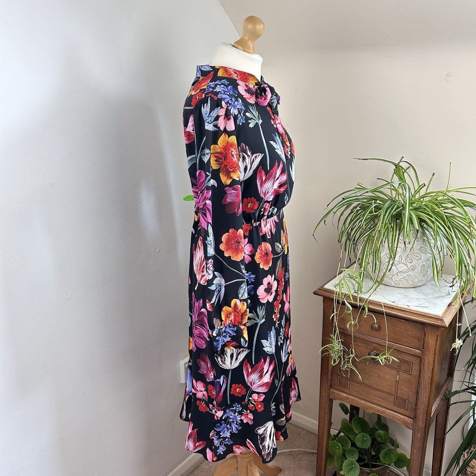 J. Crew Tea Dress Size 10 Multicoloured Floral Midi Length Wedding Races