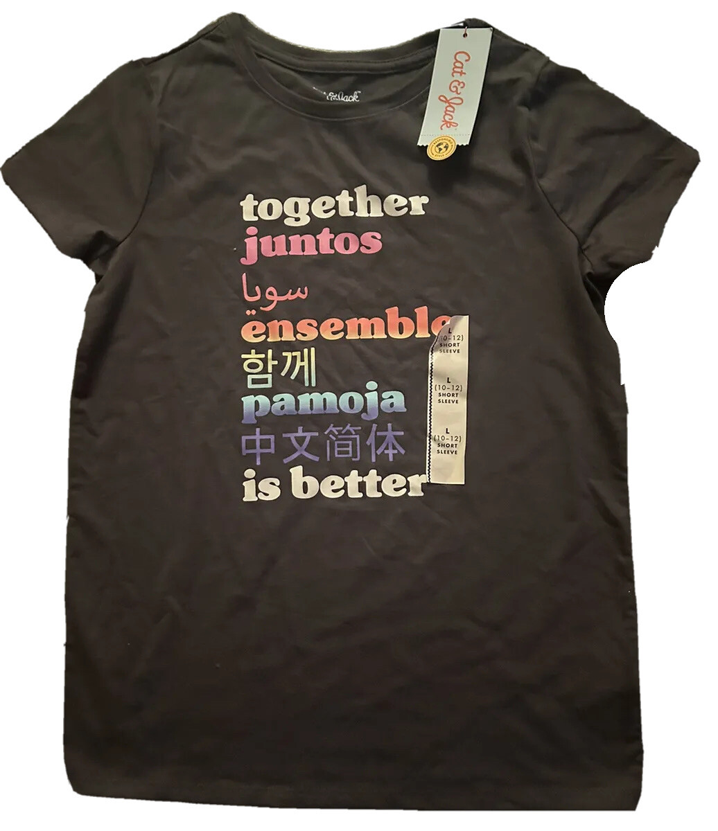 Cat & Jack together is Better TOP Youth UNISEX Shirt Sz large 10/12 YOUTH New
