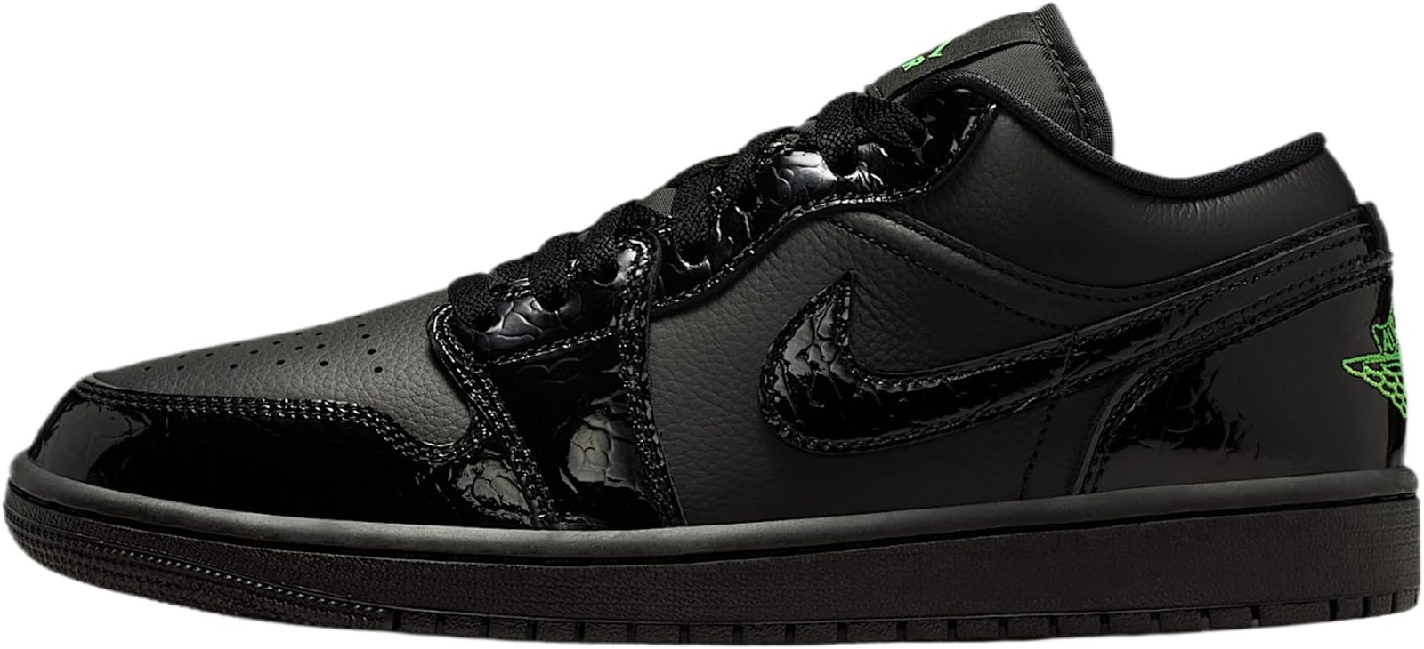 Air Jordan 1 Low SE Women’s Shoes (Black/Black/Black/Scream Green) – Black/Black