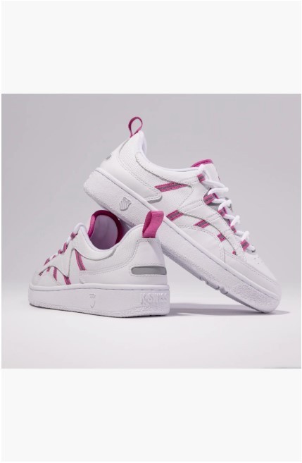 NIB K-Swiss Slamm 99 CC Sneaker Women Genuine Leather White/Raspberry