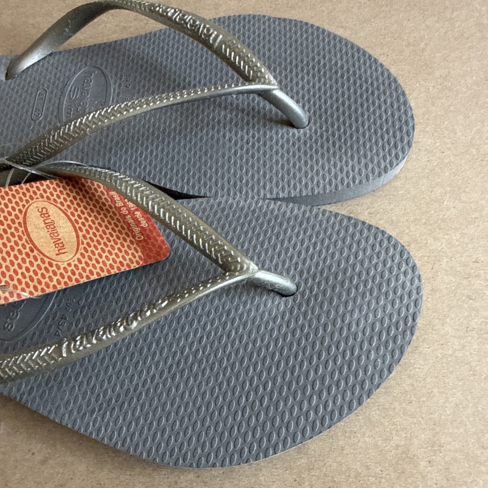 Havaianas Slim Grey Silver Flip Flops EU 41/42 – New