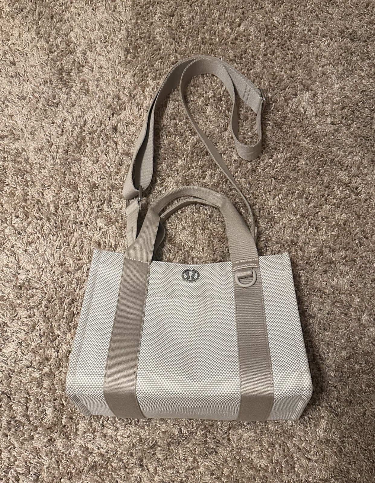 Lululemon two tone canvas mini tote bag