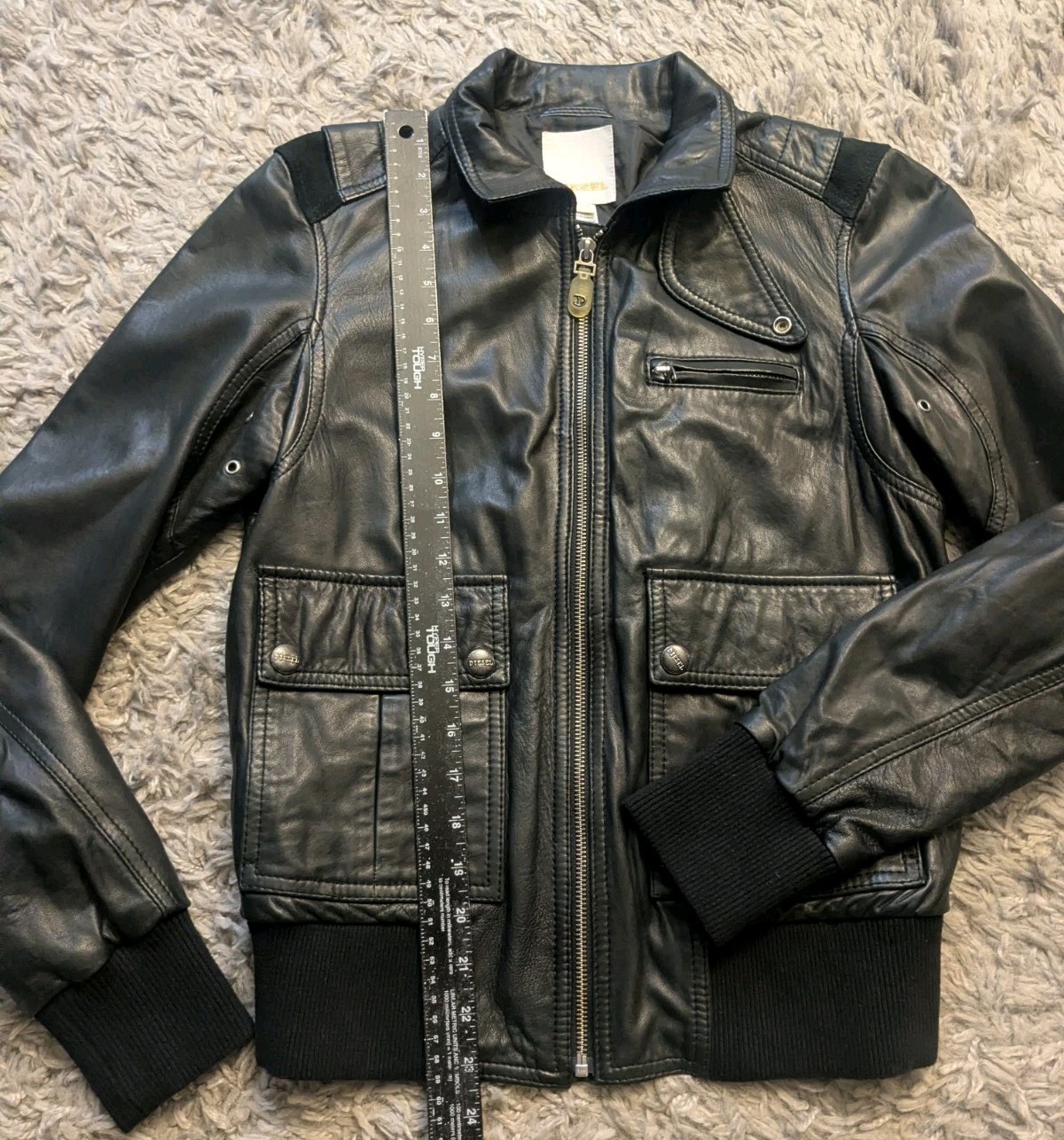 Diesel Soft Lambskin Leather Jacket Sz S