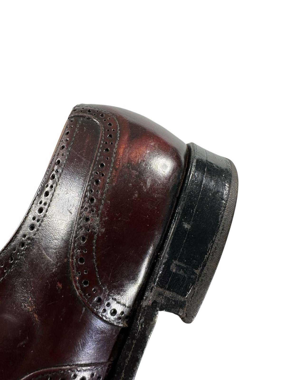 Bostonian Vintage Size 11.5 C Burgundy Leather Mens Dress Cap Toe Shoes USA