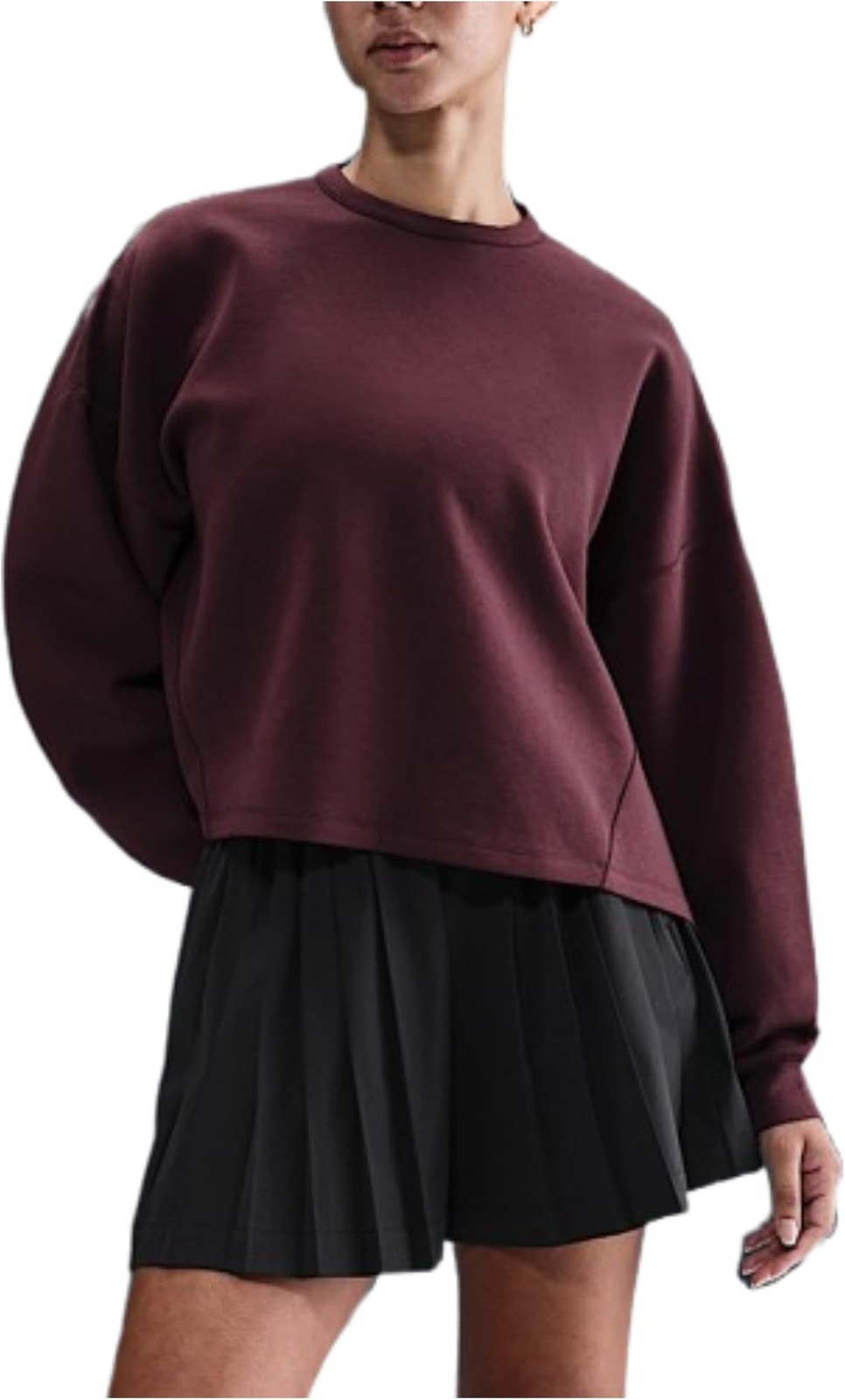 Nike 24.7 ImpossiblySoft Women’s Dri-FIT Oversized Crew-Neck Top (Burgundy Crush