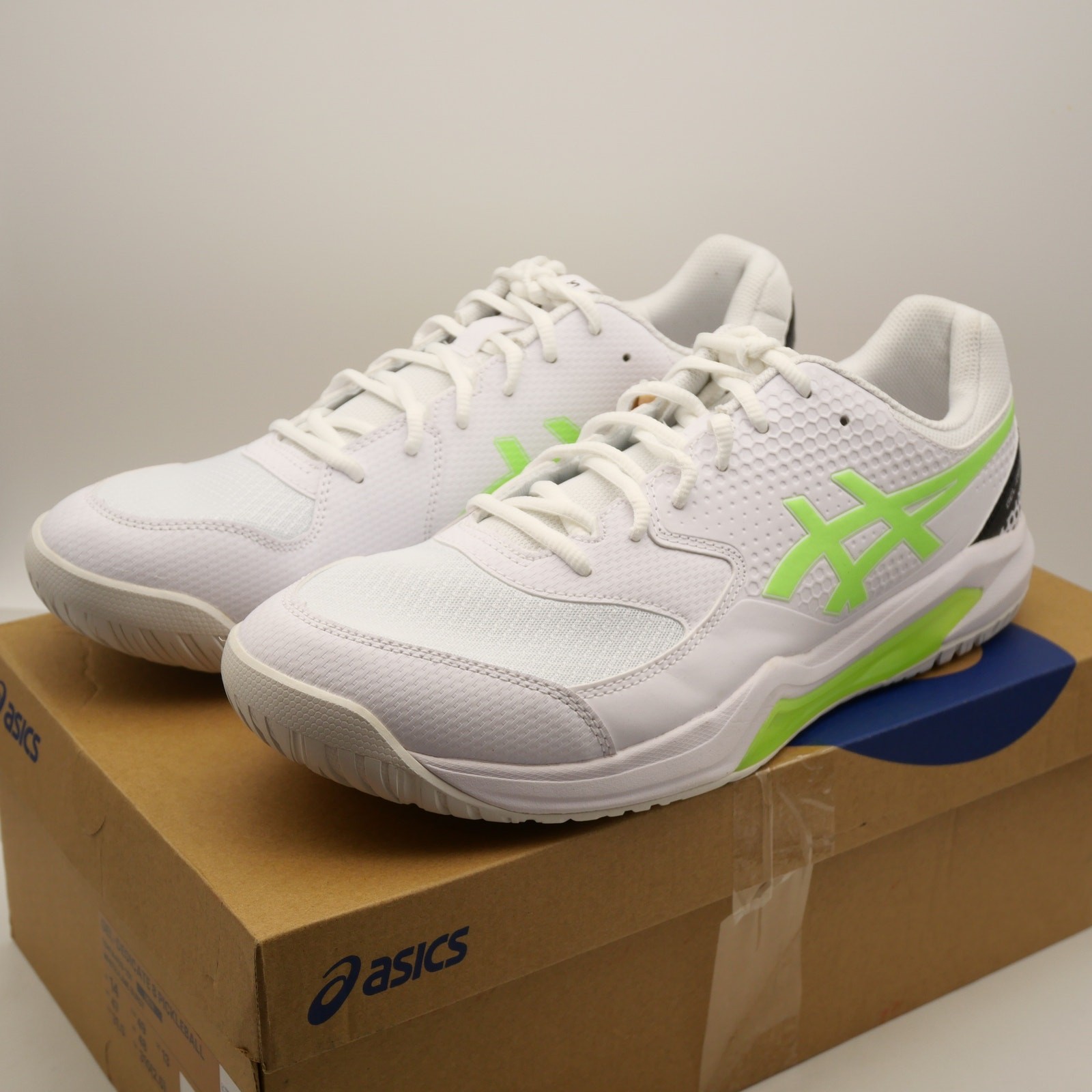 NEW ASICS Men’s 14 Gel-Dedicate 8 Shoes Sneakers White Lime Pickleball Tennis