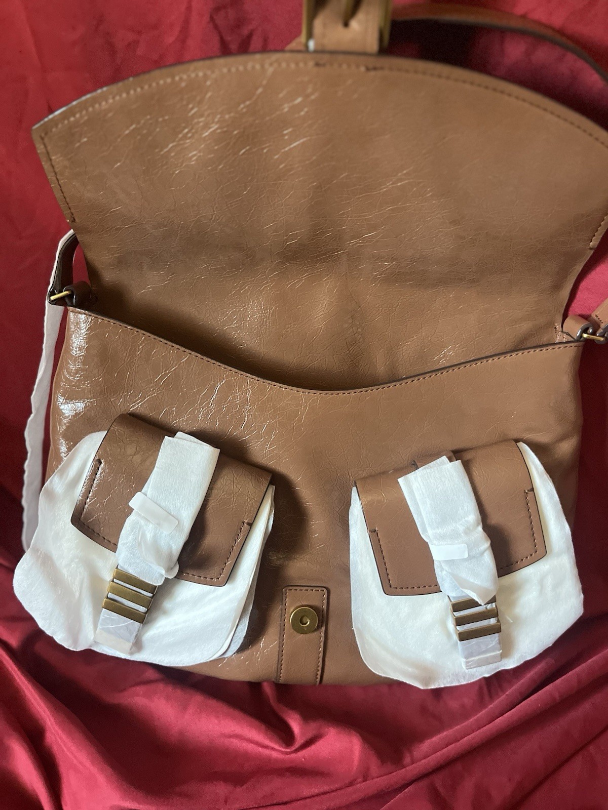 Michael Kors Hamilton Light Brown Saffiano Leather Satchel/messenger Bag