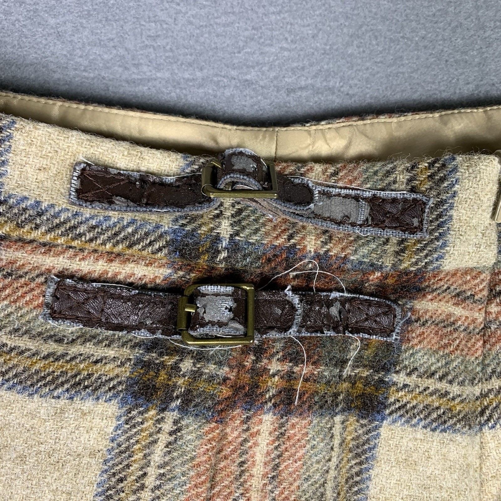 Womens Brown Check Wrap Front Boden British Tweed by Moon 100% Wool US 8L