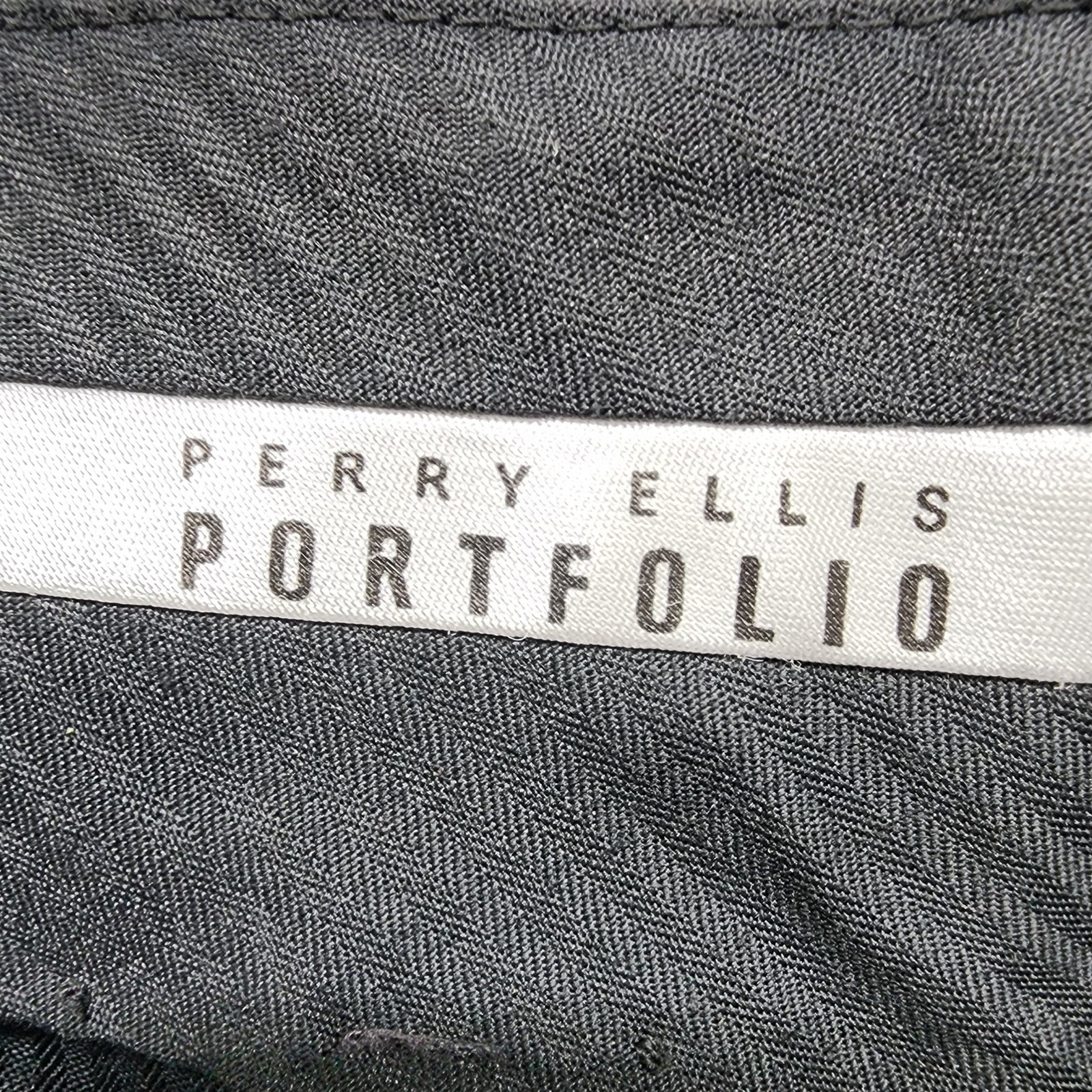 Perry Ellis Portfolio Dress Pants Mens 38/30 Gray Pleated Cuffed Polyester Rayon