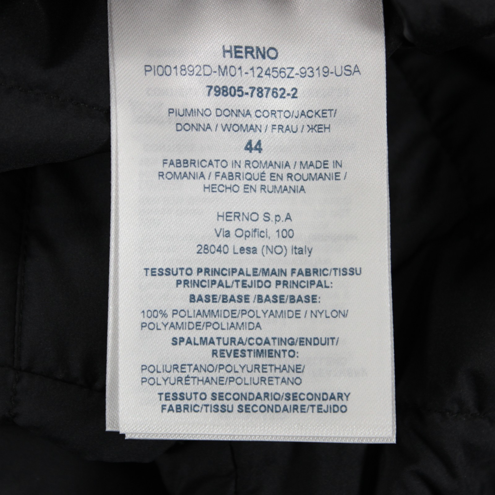 Herno NWT Reversible Quilted Down Jacket Size 44 (US 8) in Black / Beige