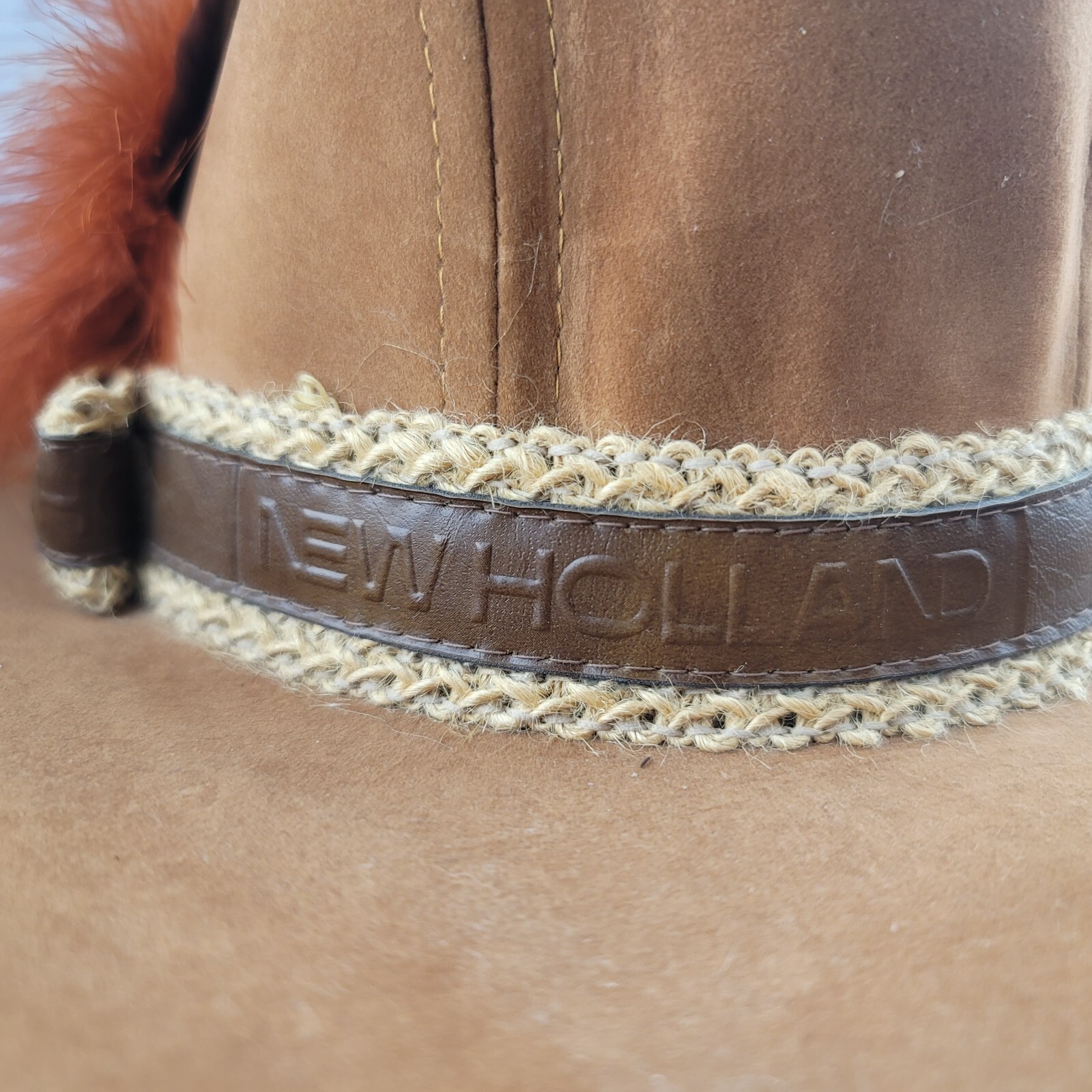 Vintage New Holland Cowboy Hat Made in USA Size Small Feathers (20.75″ circ)