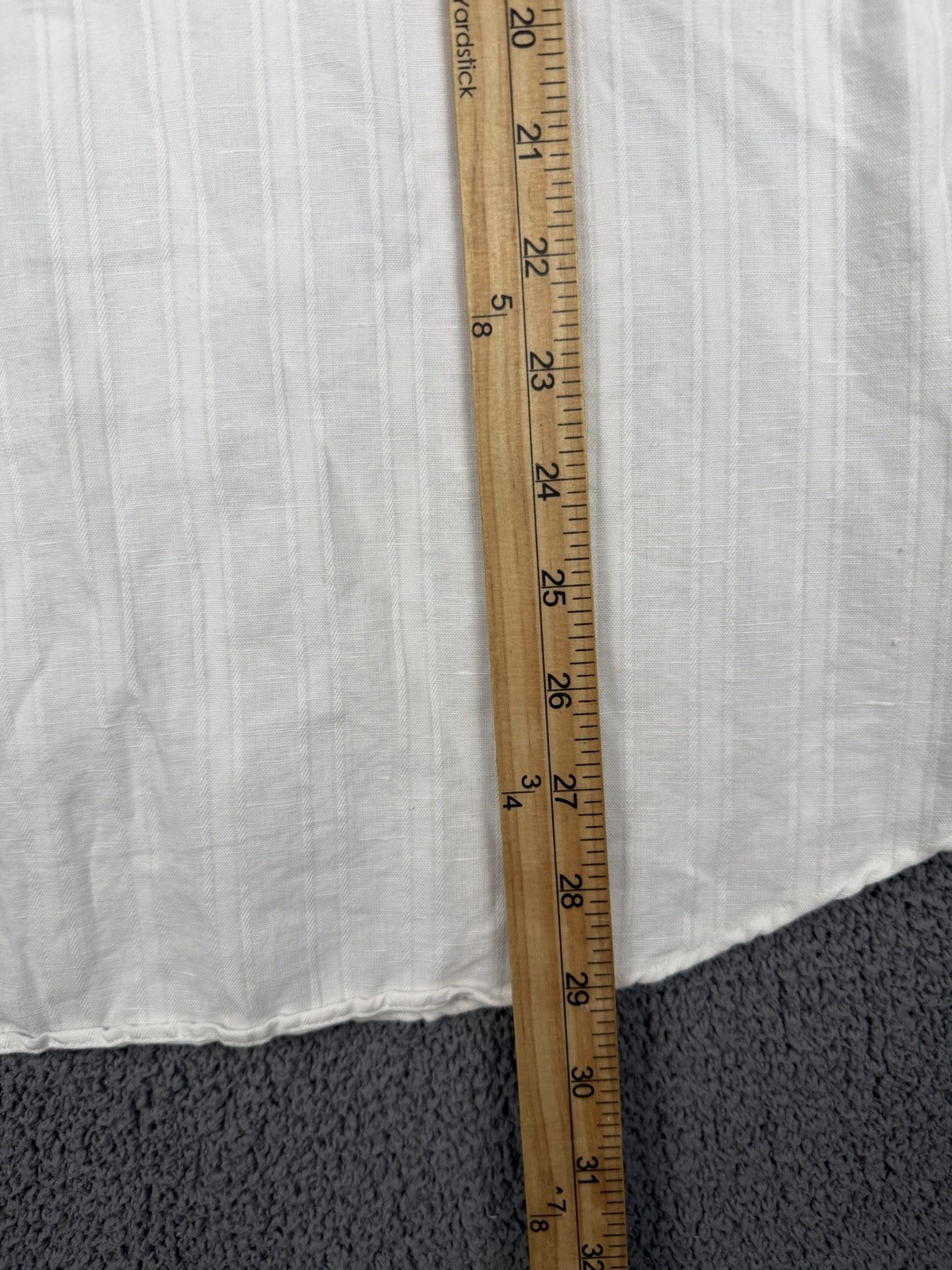 Murano Baird McNutt Shirt Mens L White Linen Blend Popover Buttonless Collar