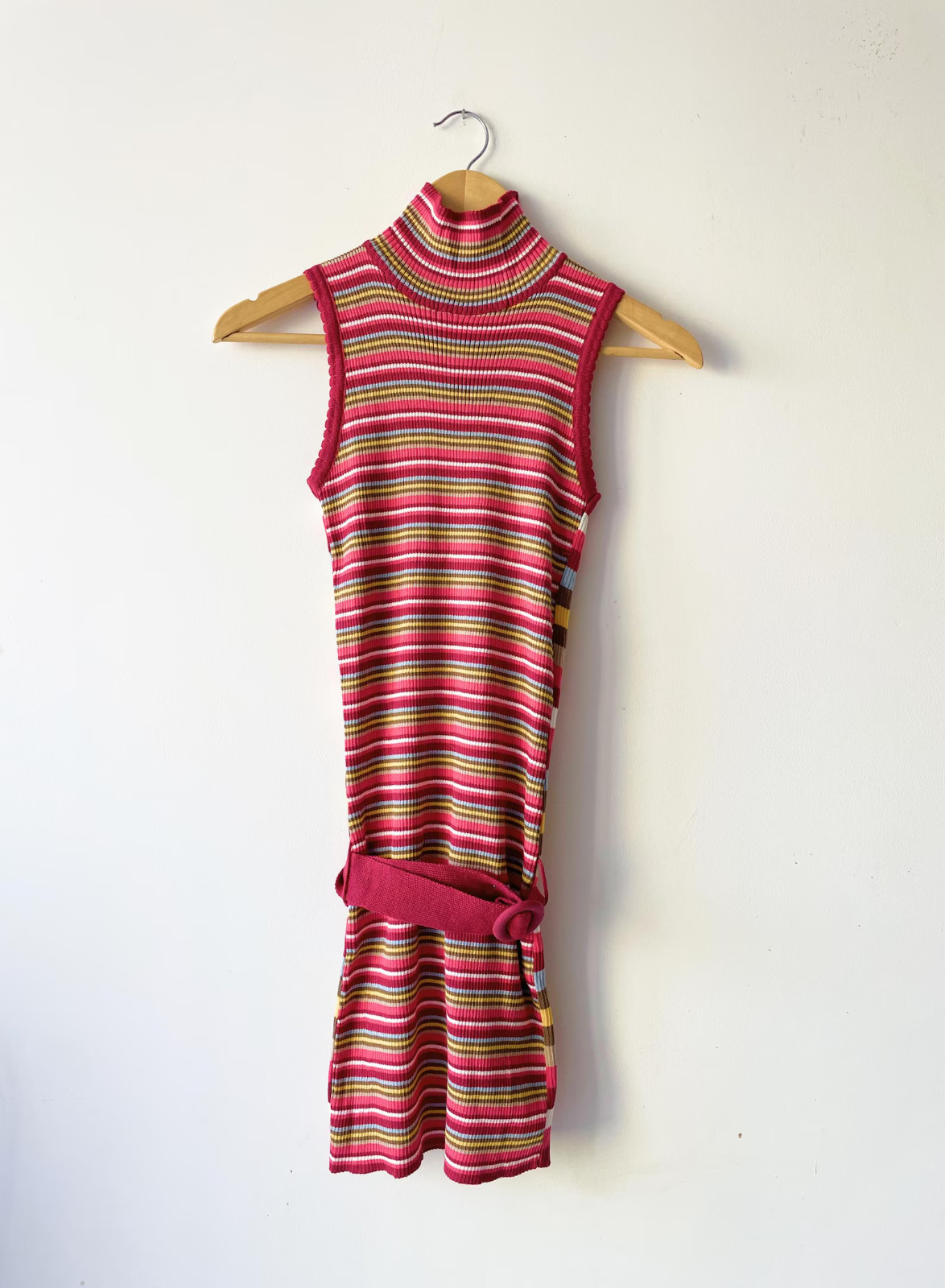 Vintage Morgan de Toi Knit Mock Neck Bodycon Mini Dress — M size
