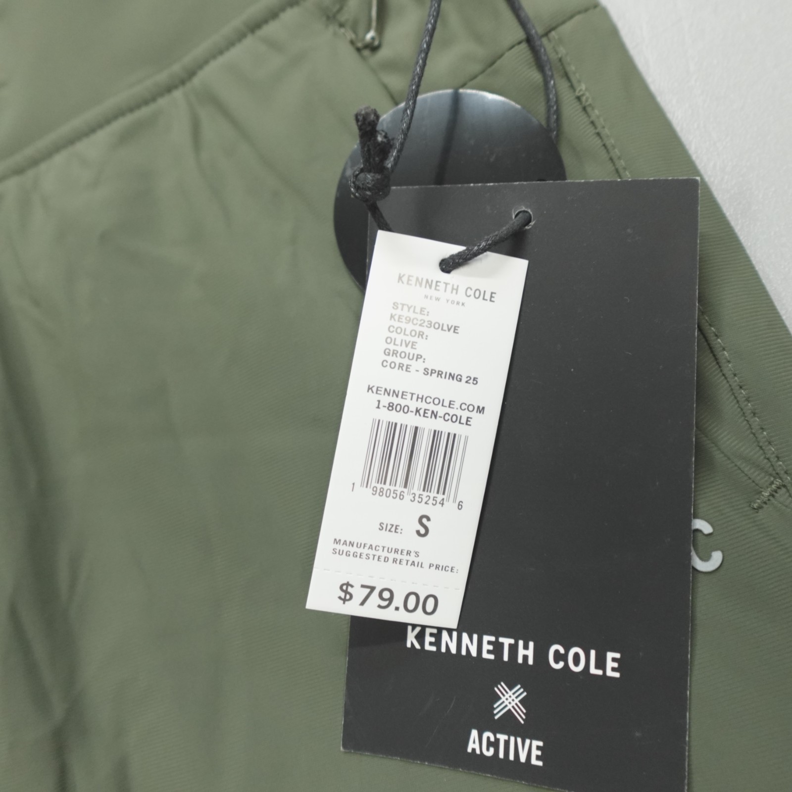 Kenneth Cole Active Tech Jogger Ankle Zip DWR Lightweight Reflective Olive