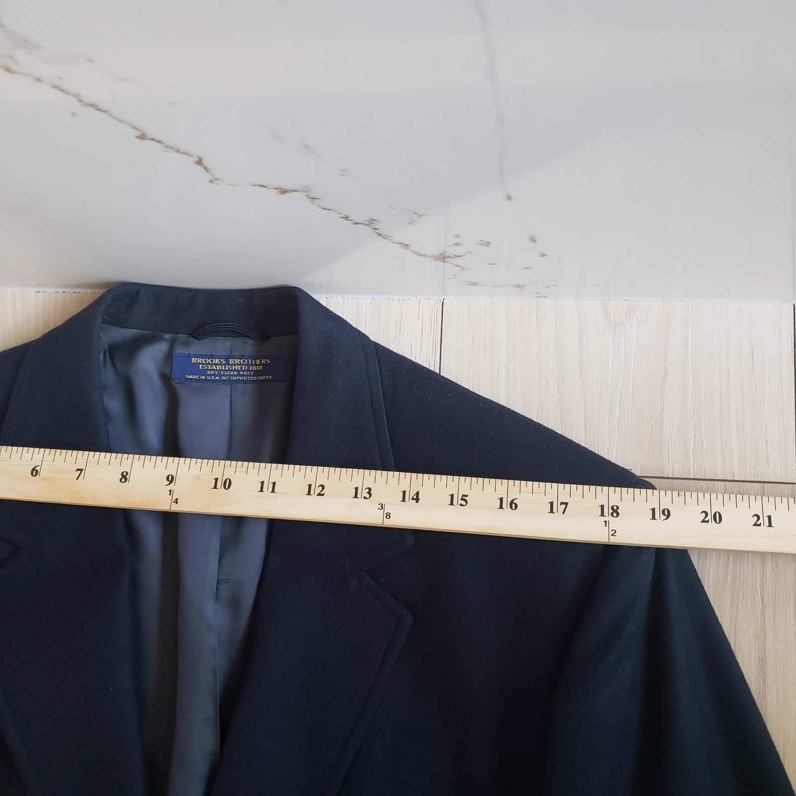 Brooks Brothers Blazer Mens 42L Navy Vintage Gold Buttons Union Made in USA