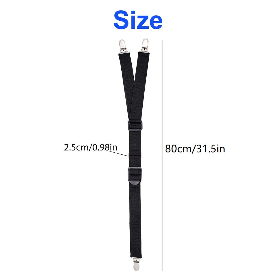 2Pcs Y-Shape Shirt Stays Rugged Design Adjustable Comfortable Garters Non-Slip