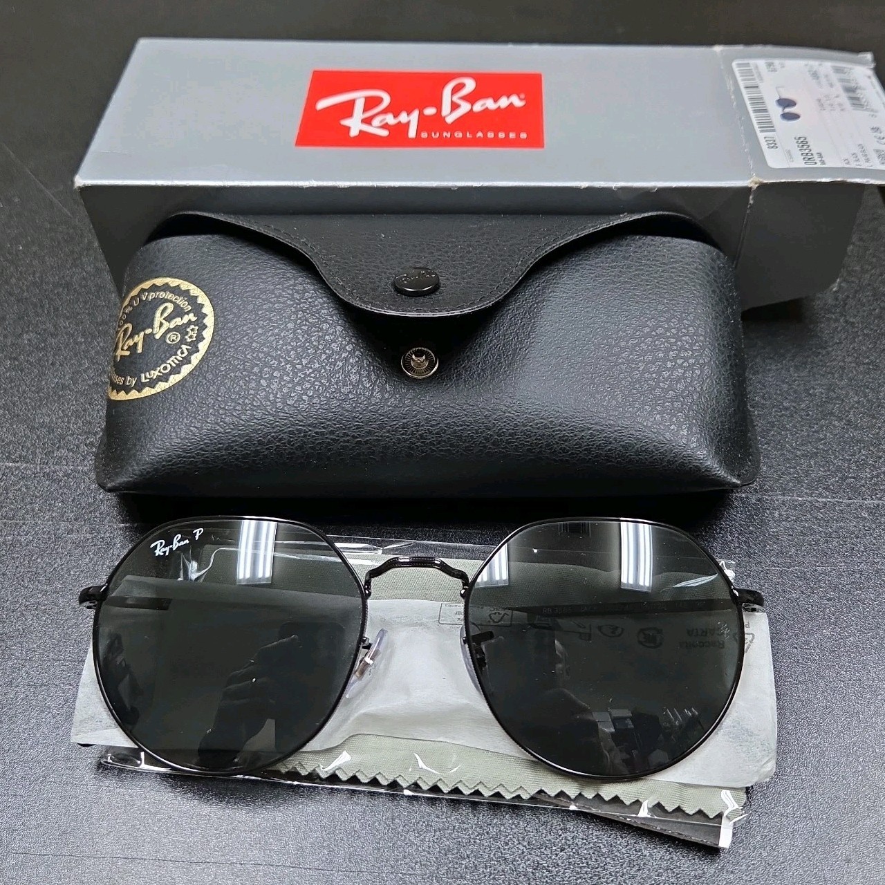 Ray-Ban Jack Polished Black Polarized Classic 55 mm Sunglasses RB3565 002/48 55