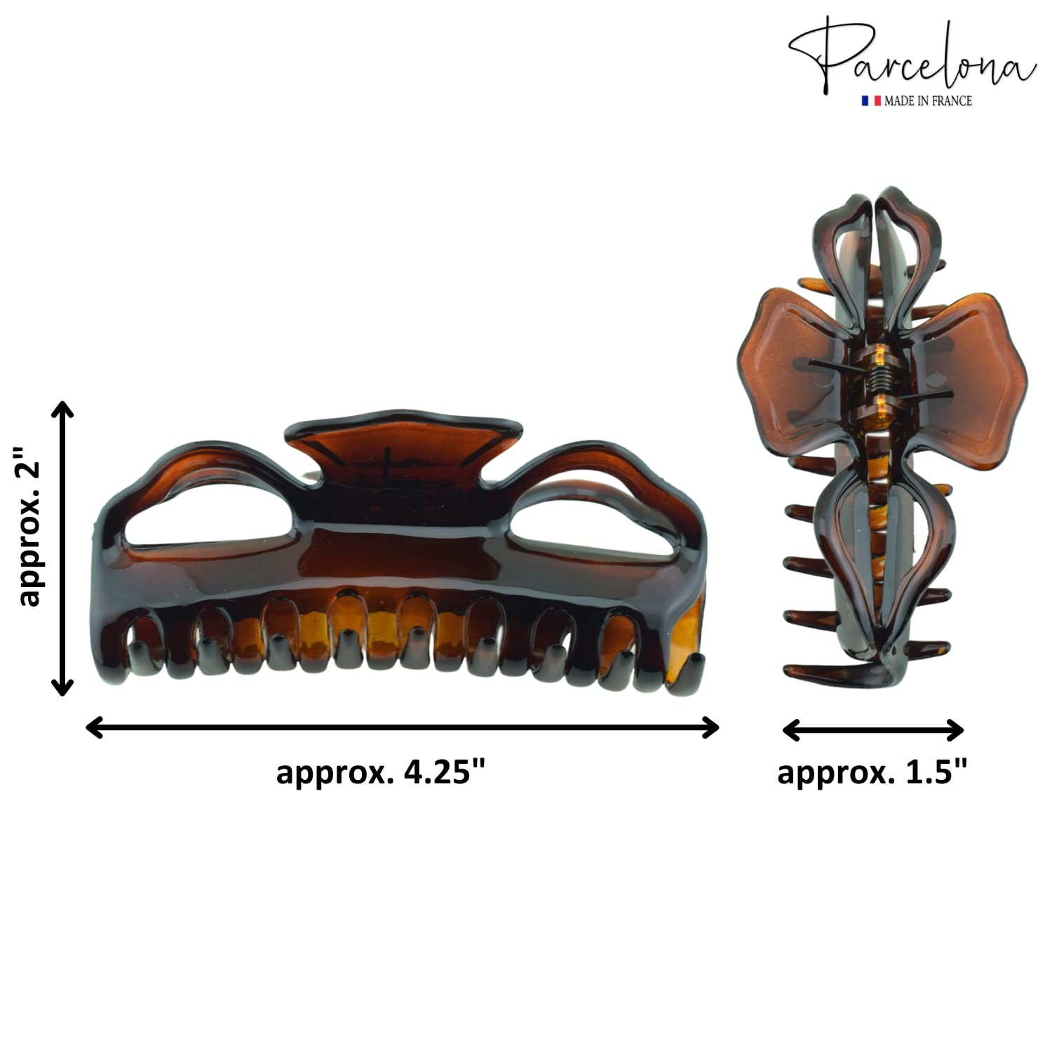Parcelona French Extra Large Celluloid Shell Hair Claw Clip Made To Last