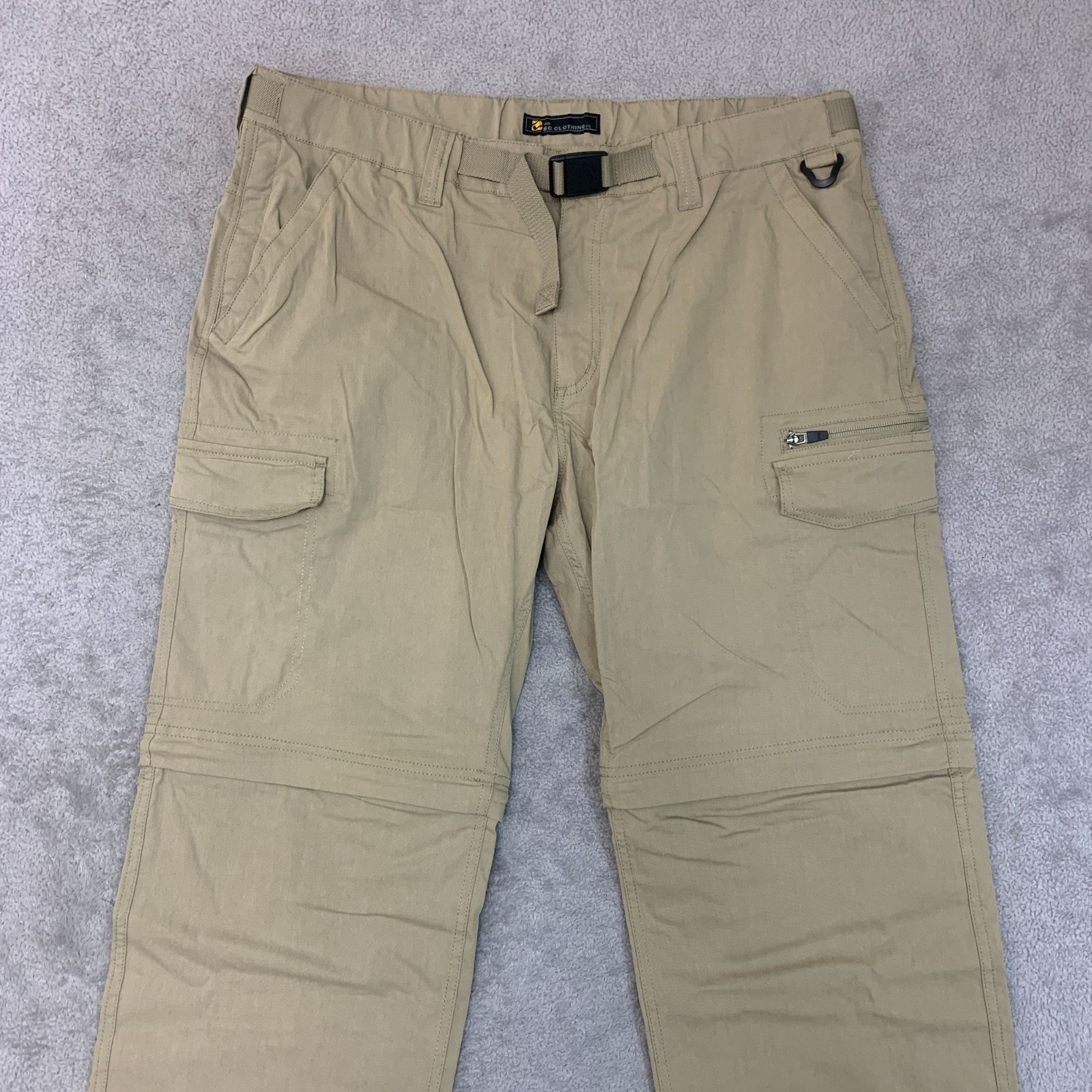 NWOT The B.C. Clothing Co. Men’s XL x 32 Beige Convertible Cargo Pants
