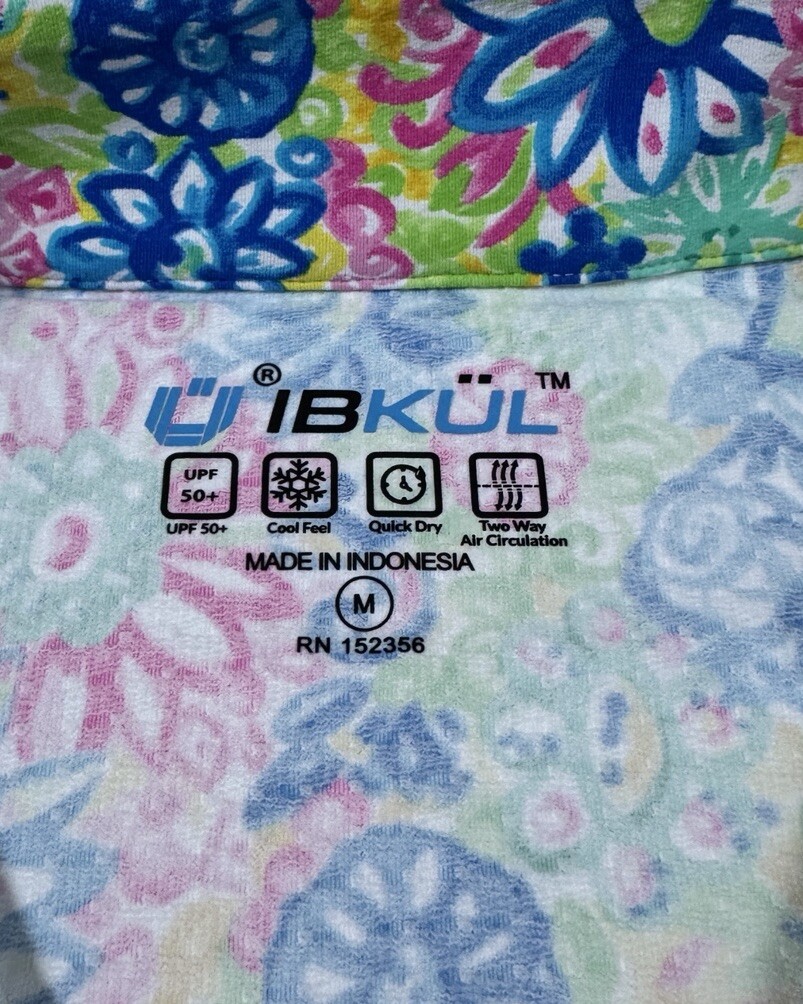 NWT IBKUL Golf Tennis 1/4 Zip Pullover Top XS S M L XL Flowers Longsleeve J5