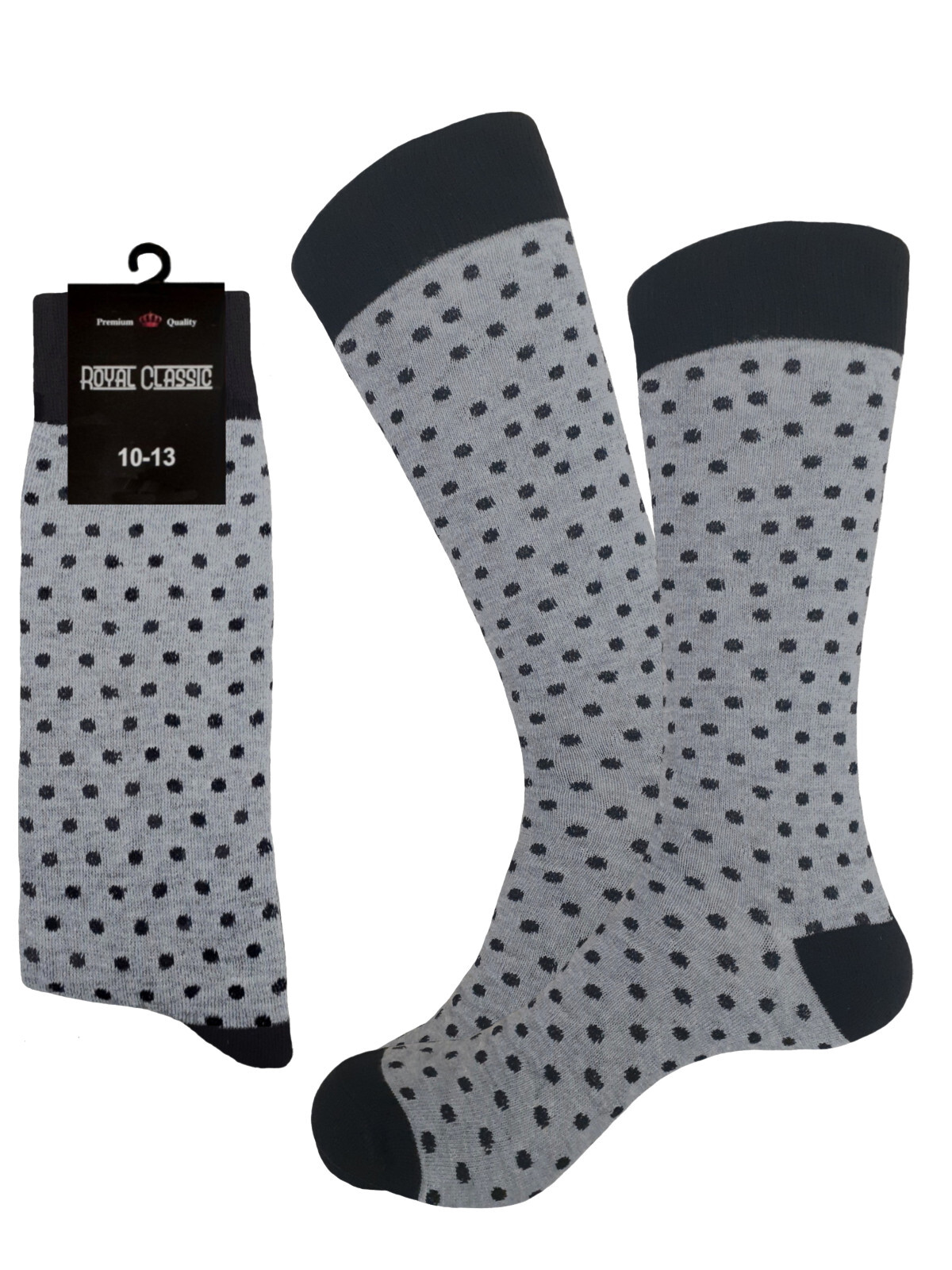 4 Pk Cotton Dress Socks First Quality TRUE TO SIZE 10-13 Multicolor Polka Dot