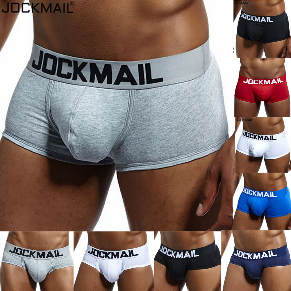 JOCKMAIL Boxer Shorts Men’s U Convex Underwear Cotton Bulge Pouch Trunks Panties