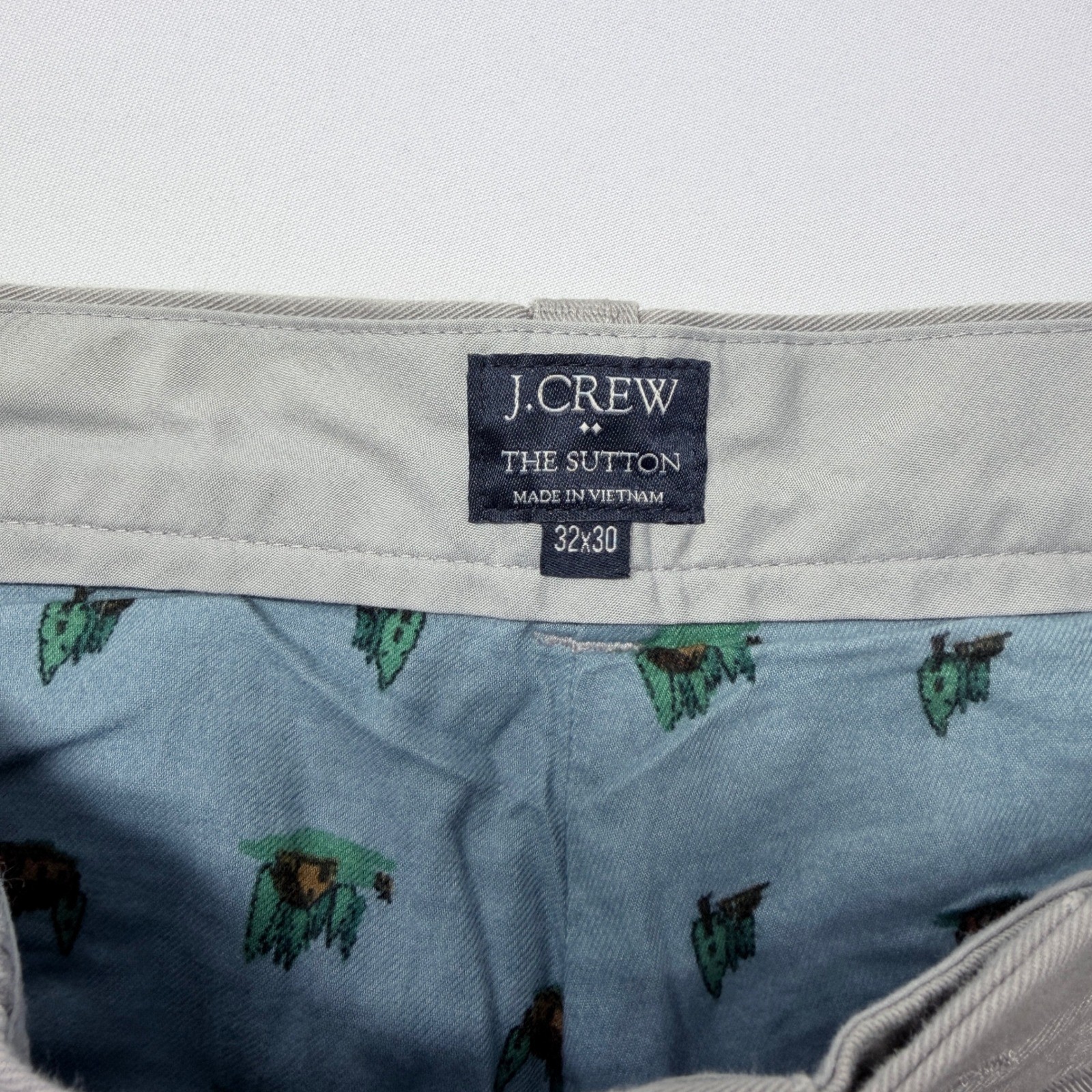 J.Crew The Sutton Slim Straight Chino Pants Mens 32×30 Light Gray Cotton Twill