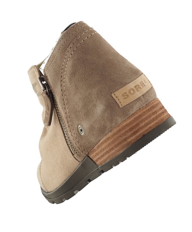 Sorel Major Low Size 6 Tan Canvas Suede Ankle Side Zip Ankle Boots Outdoors New
