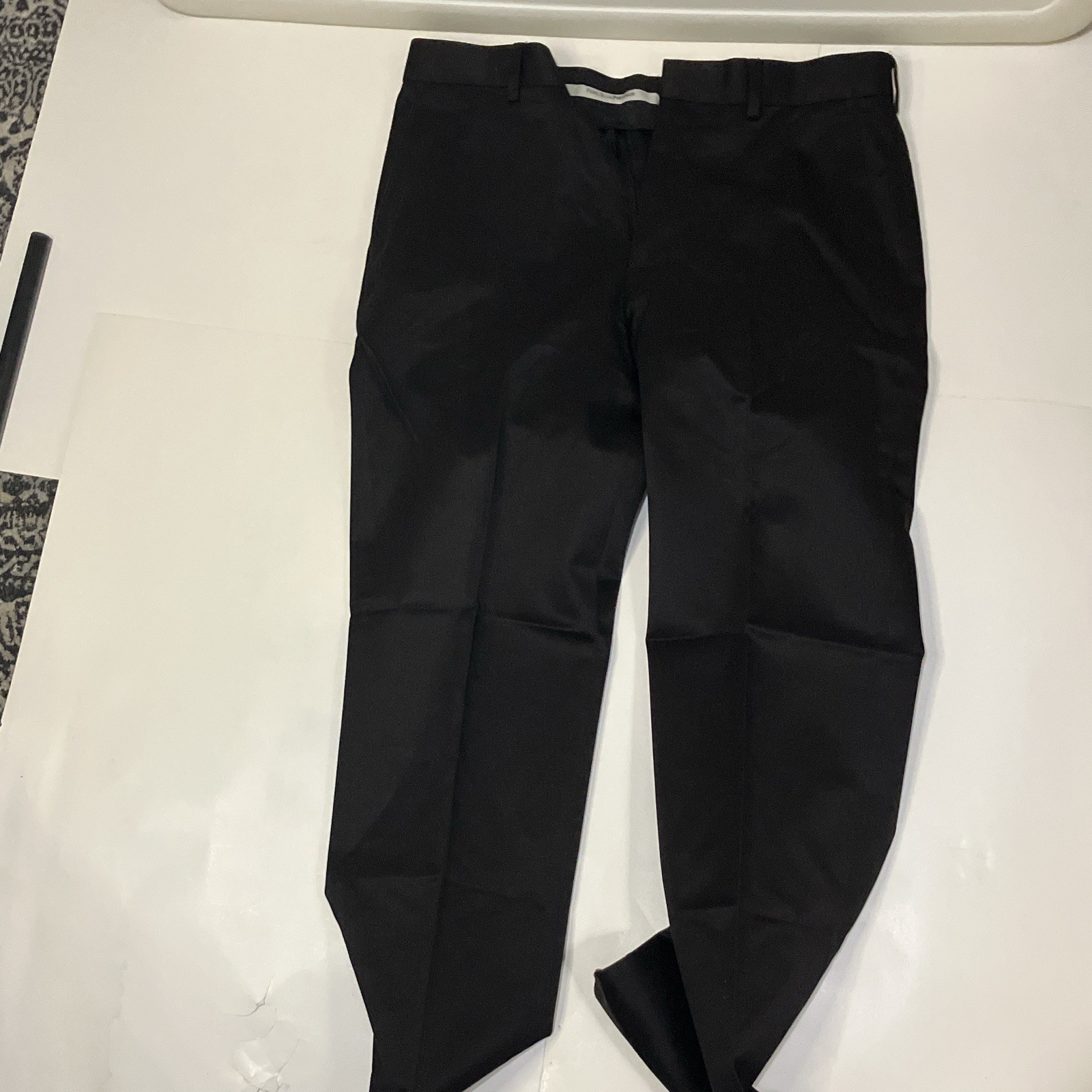 Perry Ellis Portfolio Men’s Black Cotton Twill Dress Pants 32W Straight Flat