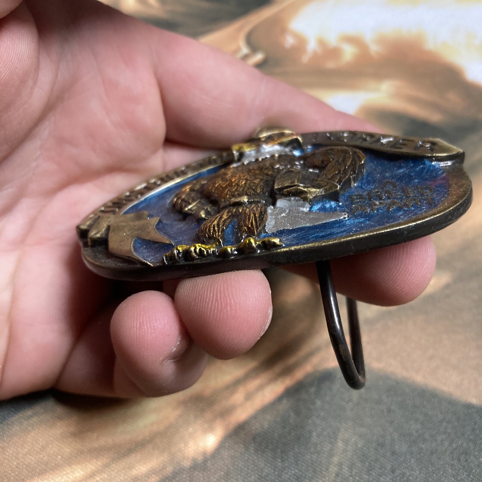 1988 Construction Worker A Breed Apart Belt Buckle Eagle