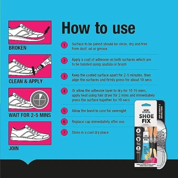 2X Fevicol Shoefix High Strength Durable Shoe Repair Adhesive (20ml)