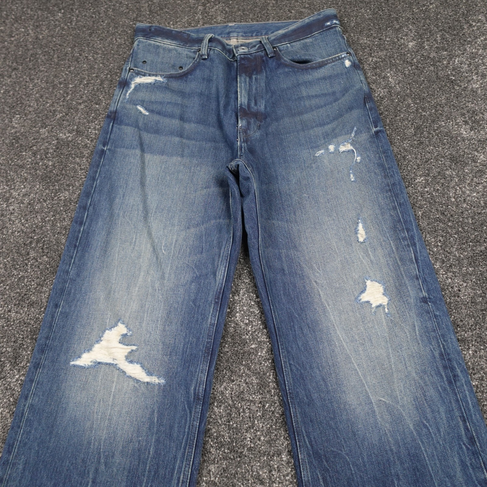 G Star Raw Jeans Baggy Loose Blue Type 96 Size W30 L32 Distressed Gold Denim