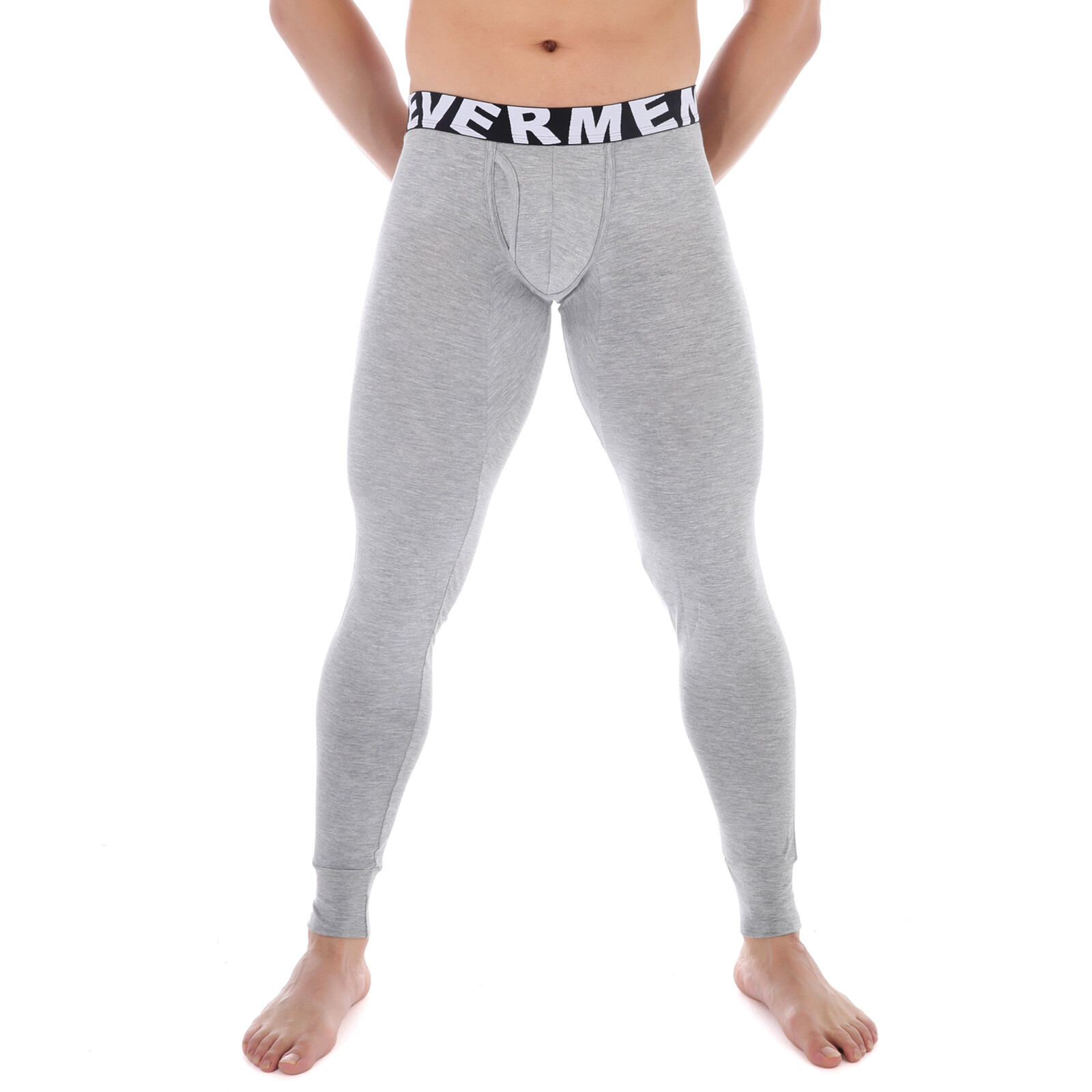 Men Long Johns Thermal Underwear Leggings Open Crotch Pants Pajamas Modal